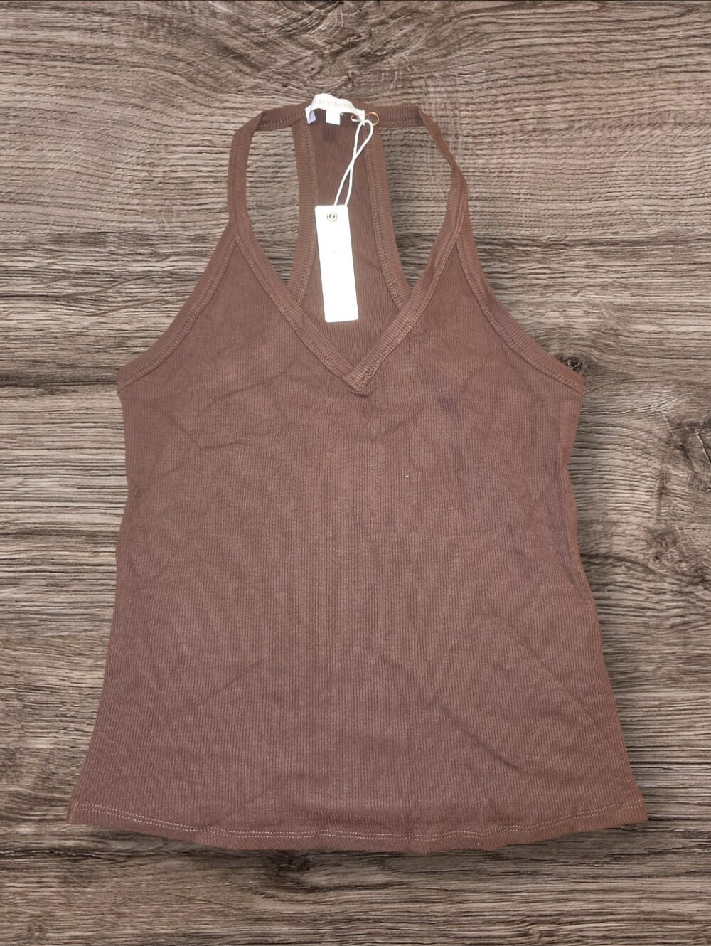 Olivaceous Brown Ribbed Racerback Tank - Picture 2 of 2
